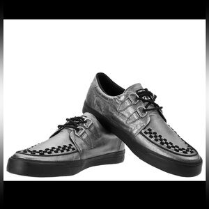 TUK Metallic Silver and Black Sneakers